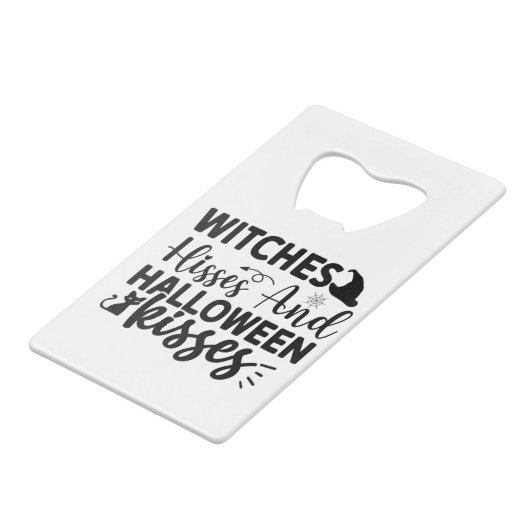 Hisses en Halloween Kisses Kredietkaart Flessenopener (Achterkant Gekanteld)