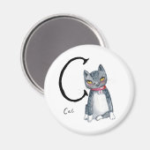 Histoire Alphabet abc C pour chat Magnet (Recto/Verso)