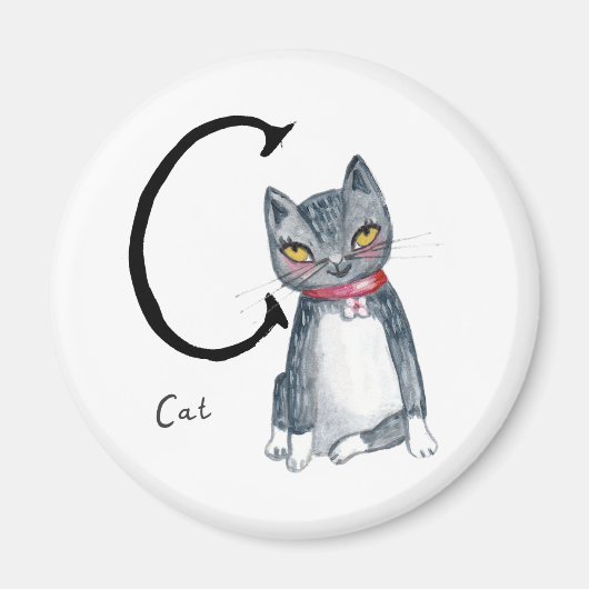 Histoire Alphabet abc C pour chat Magnet (Devant)