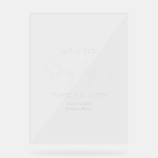 Histoire Commence Élégant Mariage Bienvenue Symbol (Recto)