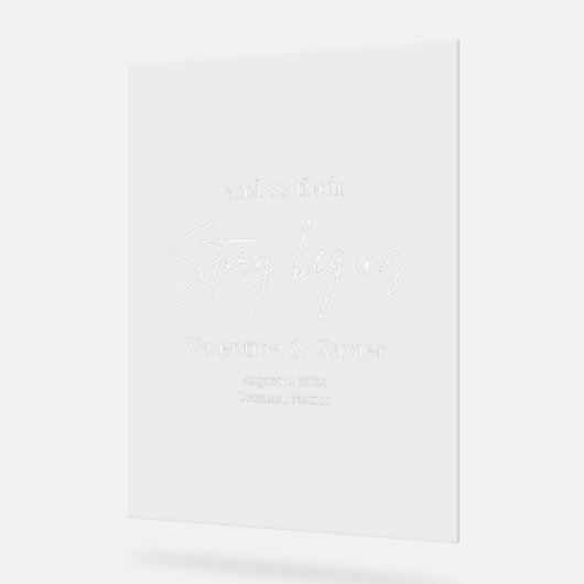 Histoire Commence Élégant Mariage Bienvenue Symbol (Angle)