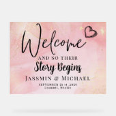 Histoire Commence Élégant Mariage Bienvenue Symbol (Recto)