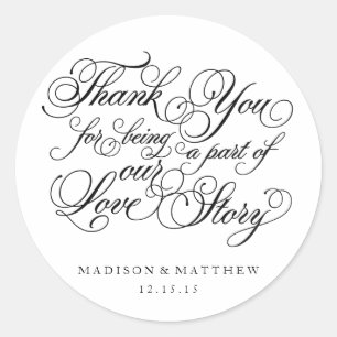Histoire d'amour classique Étiquettes de mariage