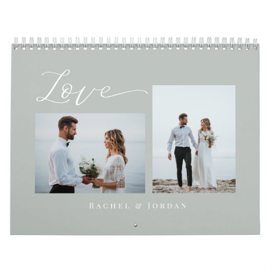Histoire d'amour COULEUR MODIFIABLE Calendrier pho (Protection)