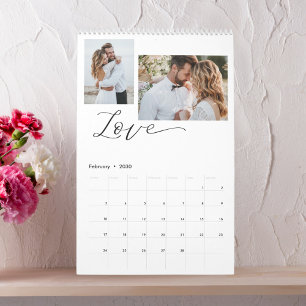 Histoire d'amour COULEUR MODIFIABLE Calendrier pho