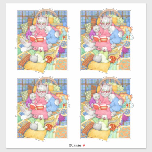 HISTOIRE DU LIT 6" Stickers de vinyle (4) (Feuille)