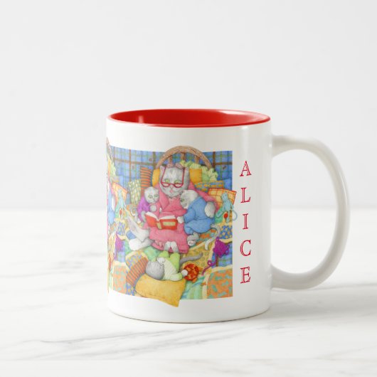 HISTOIRE DU LIT Mug rouge à deux tons (Droit)