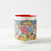 HISTOIRE DU LIT Mug rouge à deux tons (Centre)