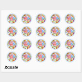 HISTOIRE DU LIT Petits Stickers Rond - Bleu (Feuille)