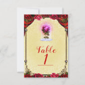 Histoire élégante de roses rouges numéro de table (Devant)