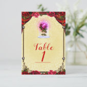 Histoire élégante de roses rouges numéro de table (Debout devant)
