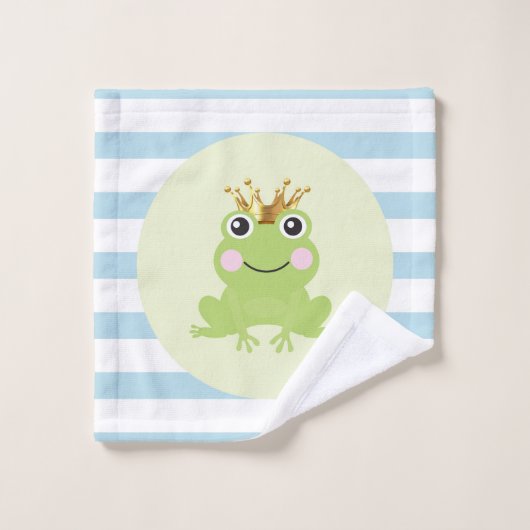Histoire Fairy tale Frog Prince Blue Stripes (Gant de toilette)