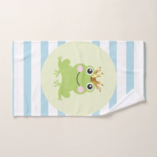 Histoire Fairy tale Frog Prince Blue Stripes (Serviette à main)