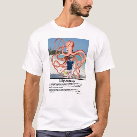 Histoires idiotes : T-shirt Octopus mangeant des h (Devant)