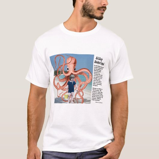 Histoires idiotes : T-shirt Octopus mangeant des h (Devant)
