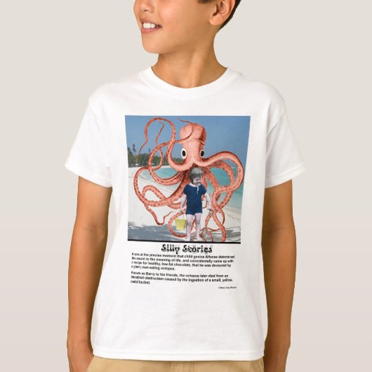 Histoires idiotes : T-shirt Octopus mangeant des h (Devant)
