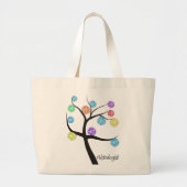 Histologist Tree Design Microscopic Cell Leaves Grote Tote Bag (Voorkant)
