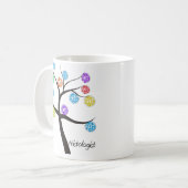 Histologist Tree Design Microscopic Cell Leaves Koffiemok (Voorkant links)