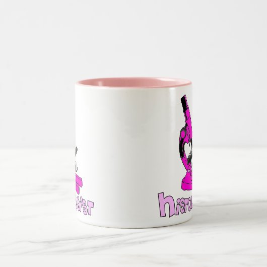 Histoloog geeft microscoopontwerp tweekleurige koffiemok (Center)