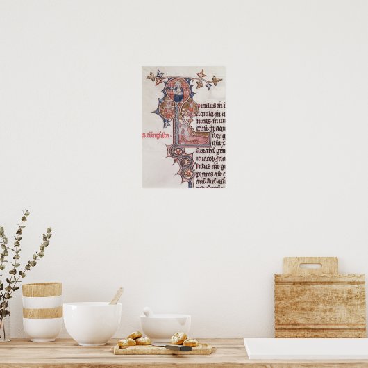 Historiated initiaal 'L' die structuur van Poster (Keuken)