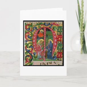 Historiated initial 'M' depicting The Annunciation