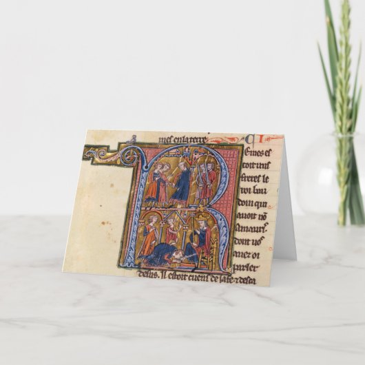 Historiated parafent "R" dépeignant le sultan (Devant)