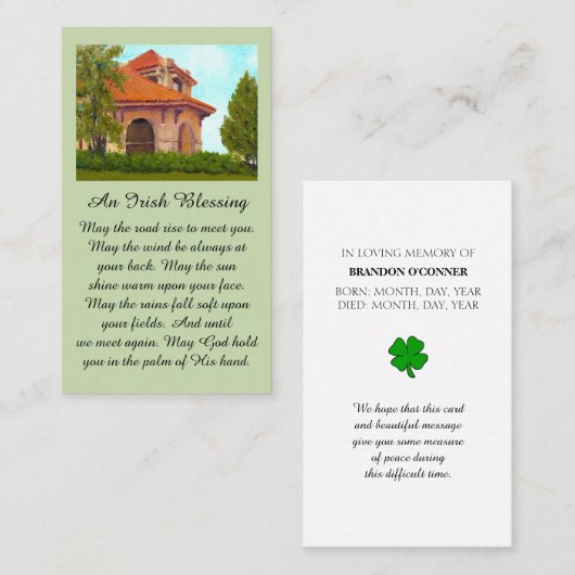 Historic 1904 World Fair Pavilion Irish Blessing Visitekaartje (Voorkant / Achterkant)