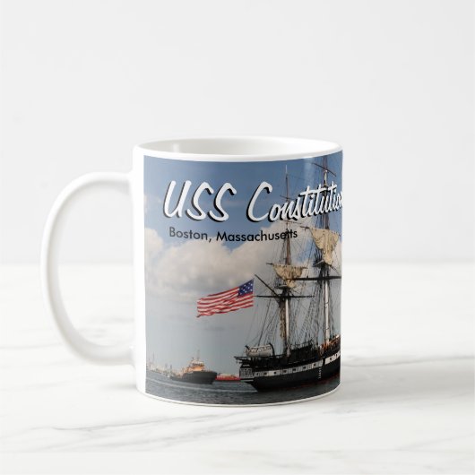 Historic Boston USS Constitution Coffee Mug Cup (Gauche)