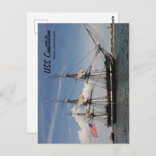 Historic Boston USS Constitution Postcard Ship Briefkaart (Voorkant / Achterkant)