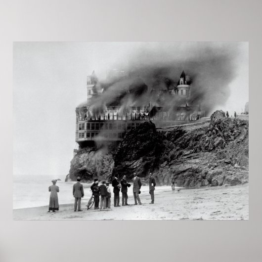 HISTORIC CLIFF HOUSE FIRE OP PUNT LOBOS 1907 POSTER (Voorkant)