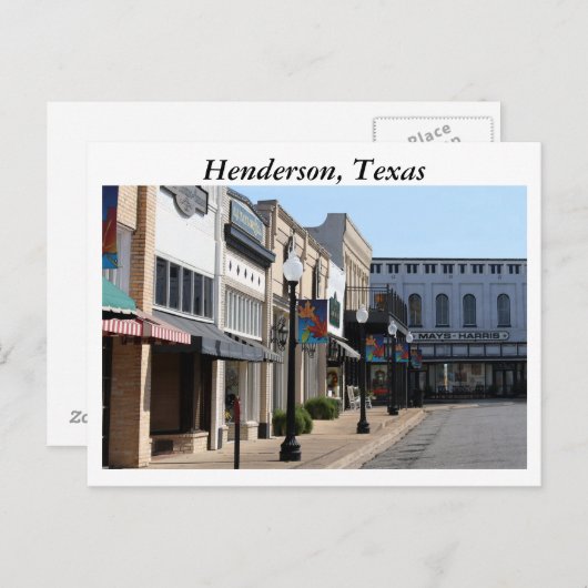 Historic Henderson, Texas Briefkaart (Voorkant / Achterkant)
