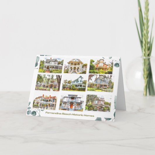 Historic Homes of Fernandina Beach 5x7 Note Card Bedankkaart (Voorkant)