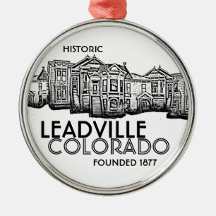 Historic Leadville Colorado, oud stadsinnamenamer Metalen Ornament