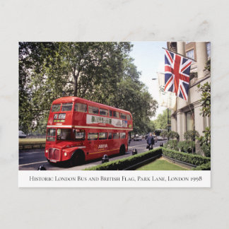 Historic London Bus, British Flag, 1998 Briefkaart