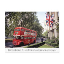 Historic London Bus, British Flag, 1998