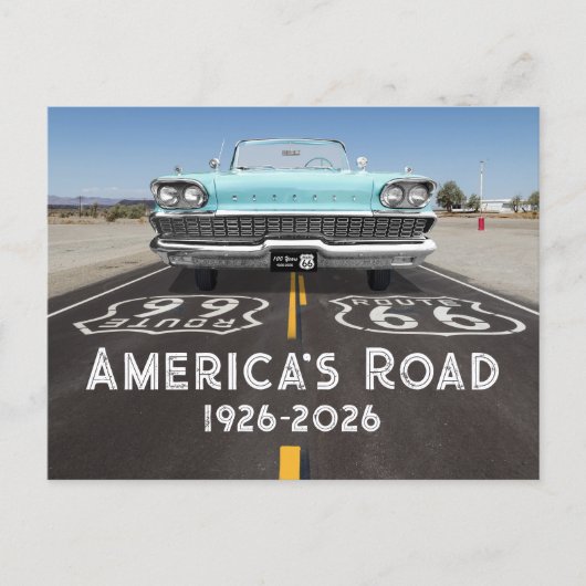 Historic Route 66 Centennial Briefkaart (Voorkant)