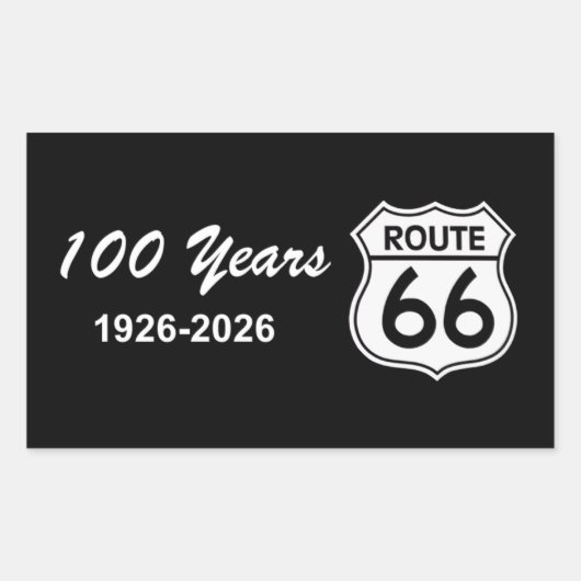 Historic Route 66 Centennial Rechthoekige Sticker (Voorkant)