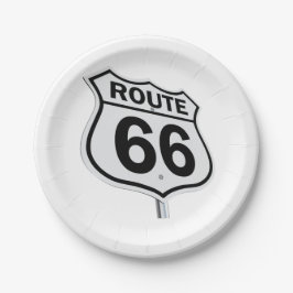 Historic Route 66 Paper bord. Papieren Bordje