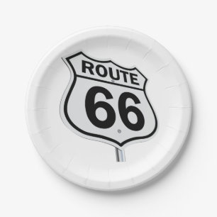 Historic Route 66 Paper bord. Papieren Bordje
