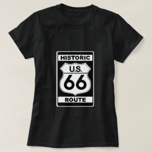 Historic Route 66 T-shirt Damas Black