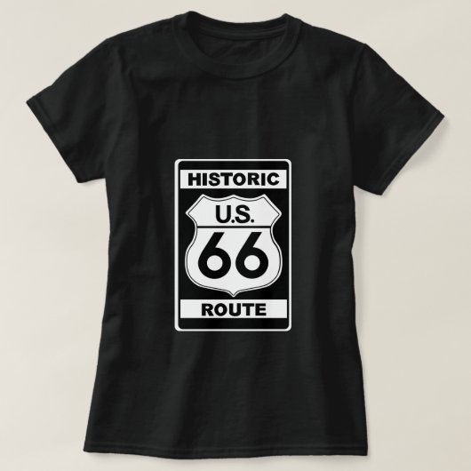 Historic Route 66 T-shirt Damas Black (Design voorkant)