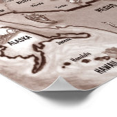 Historic Route 66 USA Cartoon Map Poster (Coin)