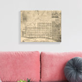 Historic Savannah Map Home Decor Wrapped Canvas (Insitu (Woonkamer))