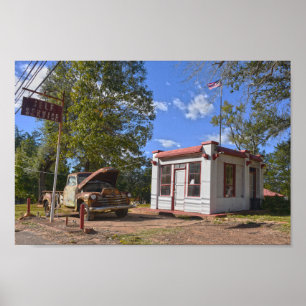 Historic Self-Service Gas Station, Texas Poster