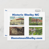 Historic Shelby NC Briefkaart (Voorkant / Achterkant)