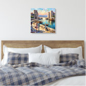 Historic Split Harbor Scene Stretched Canvas Afdruk (Insitu (Slaapkamer))