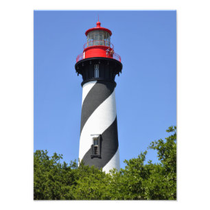 Historic St. Augustine, vuurtoren van Florida Foto Afdruk