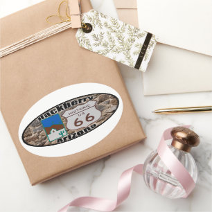 Historic US Route 66 Hackberry Arizona Ovale Sticker