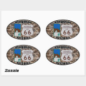 Historic US Route 66 Kingman Arizona Ovale Sticker (Vel)