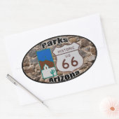Historic US Route 66 Parks Arizona Ovale Sticker (Envelop)